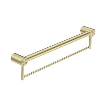 Mecca Care 32mm Grab Rail With Towel Holder 600mm Brushed Gold