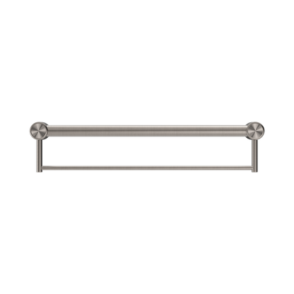 Mecca Care 32mm Grab Rail With Towel Holder 600mm Brushed Nickel