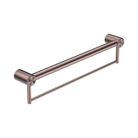 Mecca Care 32mm Grab Rail With Towel Holder 600mm Brushed Bronze