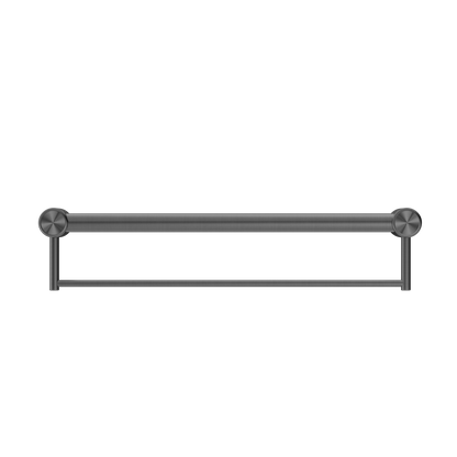 Nero Mecca Care 32mm Grab Rail With Towel Holder 600mm Gun Metal