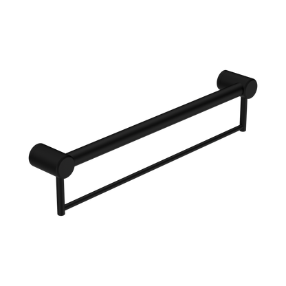 Mecca Care 32mm Grab Rail With Towel Holder 600mm Matte Black
