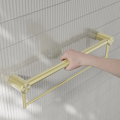 Nero Mecca Care 32mm Grab Rail With Towel Holder 600mm Brushed