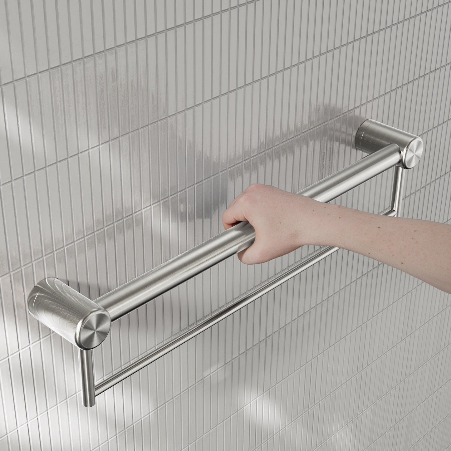 Nero Mecca Care 32mm Grab Rail With Towel Holder 600mm
