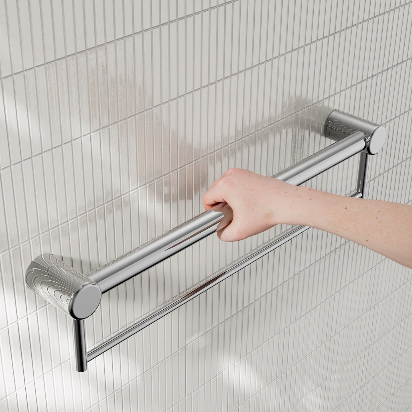 Nero Mecca Care 32mm Grab Rail With Towel Holder 600mm