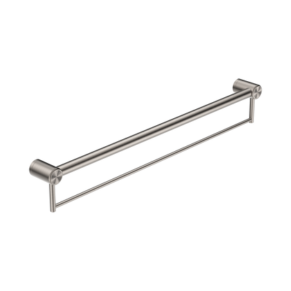 Mecca Care 32mm Grab Rail With Towel Holder 900mm Brushed Nickel