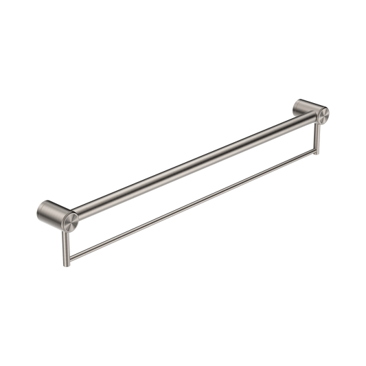 Mecca Care 32mm Grab Rail With Towel Holder 900mm Brushed Nickel