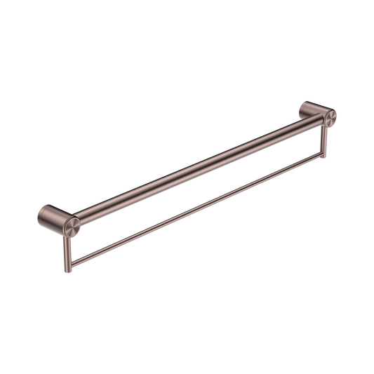 Mecca Care 32mm Grab Rail With Towel Holder 900mm Brushed Bronze