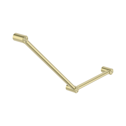 Mecca Care 32mm Ambulant Toilet Grab Rail 45 Degree 750X450mm Brushed Gold