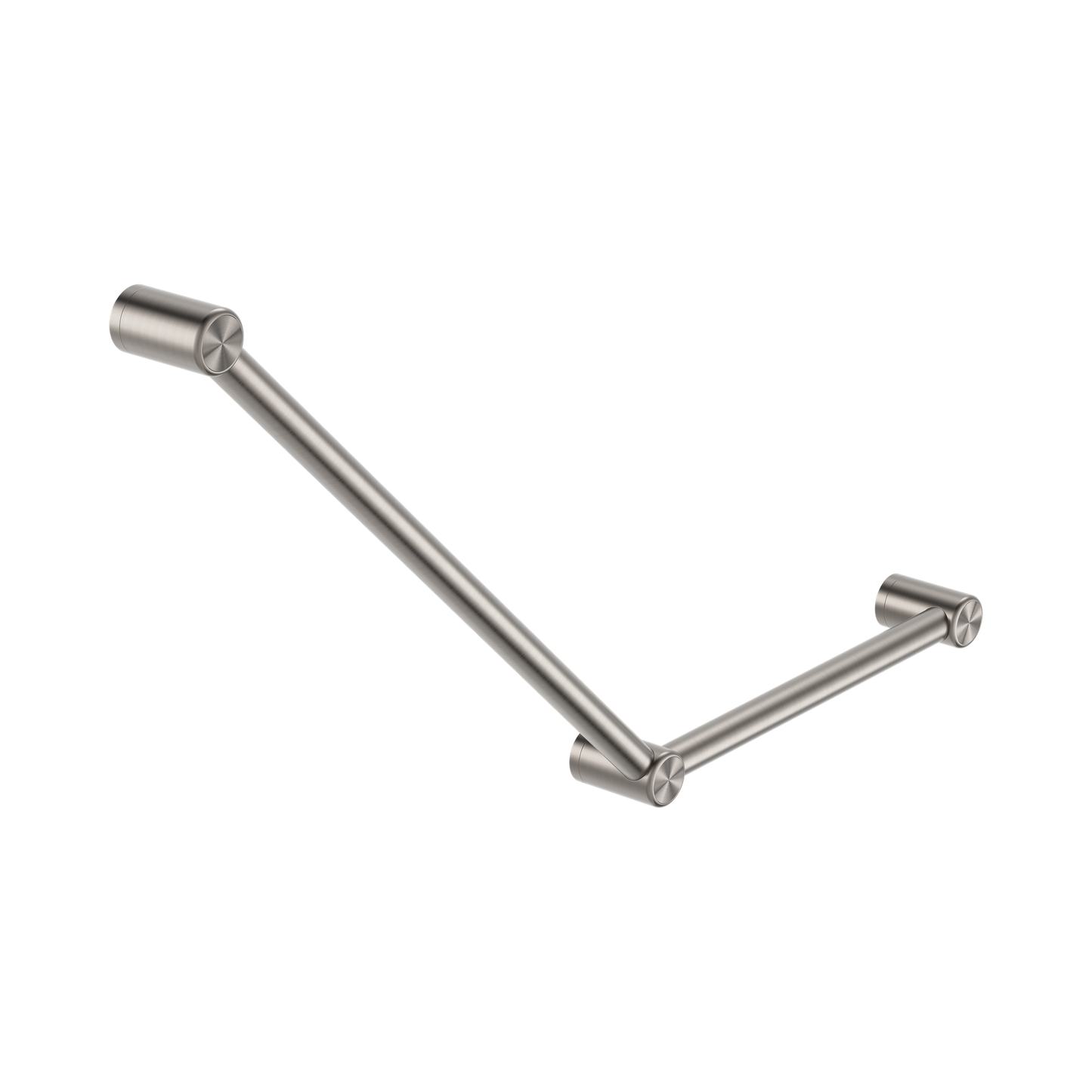 Mecca Care 32mm Ambulant Toilet Grab Rail 45 Degree 750X450mm Brushed Nickel