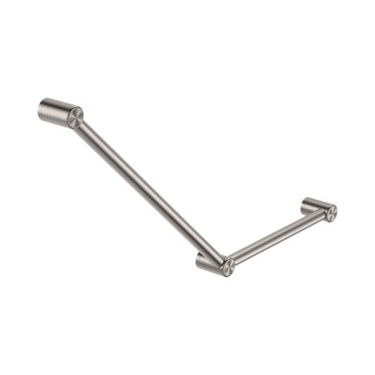 Mecca Care 32mm Ambulant Toilet Grab Rail 45 Degree 750X450mm Brushed Nickel