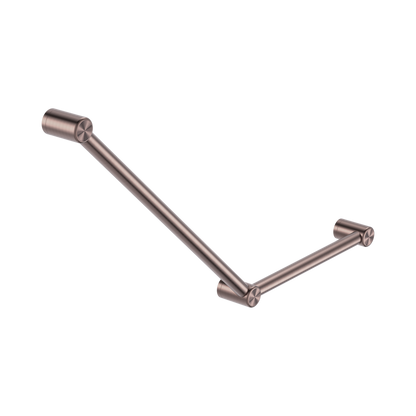 Mecca Care 32mm Ambulant Toilet Grab Rail 45 Degree 750X450mm Brushed Bronze