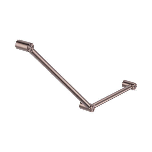 Mecca Care 32mm Ambulant Toilet Grab Rail 45 Degree 750X450mm Brushed Bronze