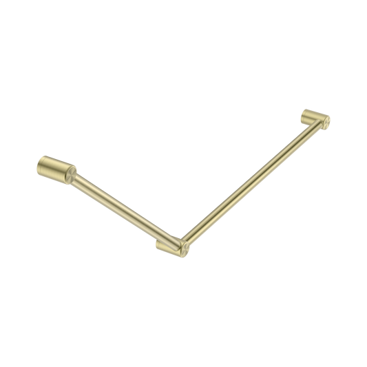 Mecca Care 32mm DDA Accessible Toilet Grab Rail Set 45 Degree 750X900mm Brushed Gold
