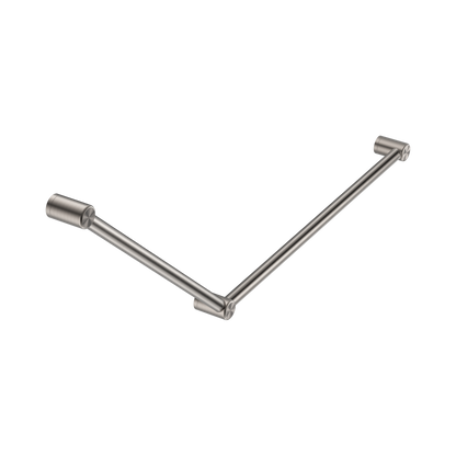 Mecca Care 32mm DDA Accessible Toilet Grab Rail Set 45 Degree 750X900mm Brushed Nickel