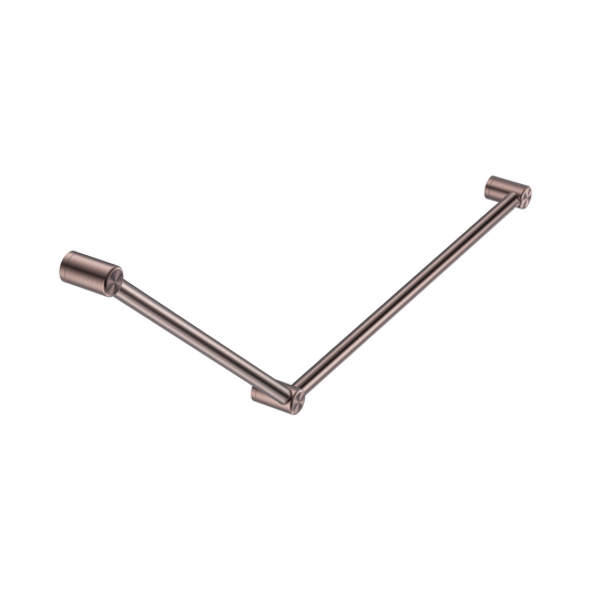 Mecca Care 32mm DDA Accessible Toilet Grab Rail Set 45 Degree 750X900mm Brushed Bronze