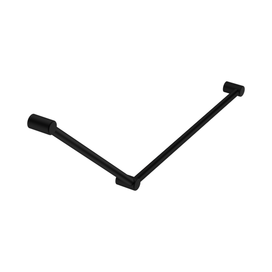 Mecca Care 32mm DDA Accessible Toilet Grab Rail Set 45 Degree 750X900mm Matte Black