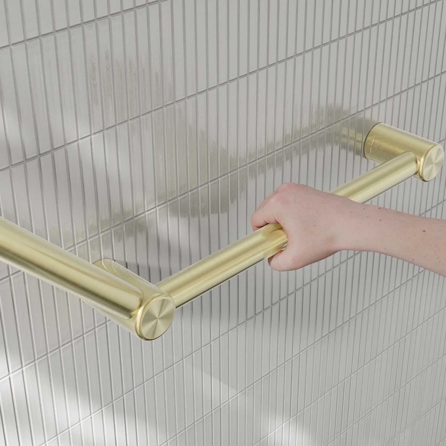 Nero Mecca Care 32mm Ambulant Toilet Grab Rail 45 Degree 750X450mm Brushed