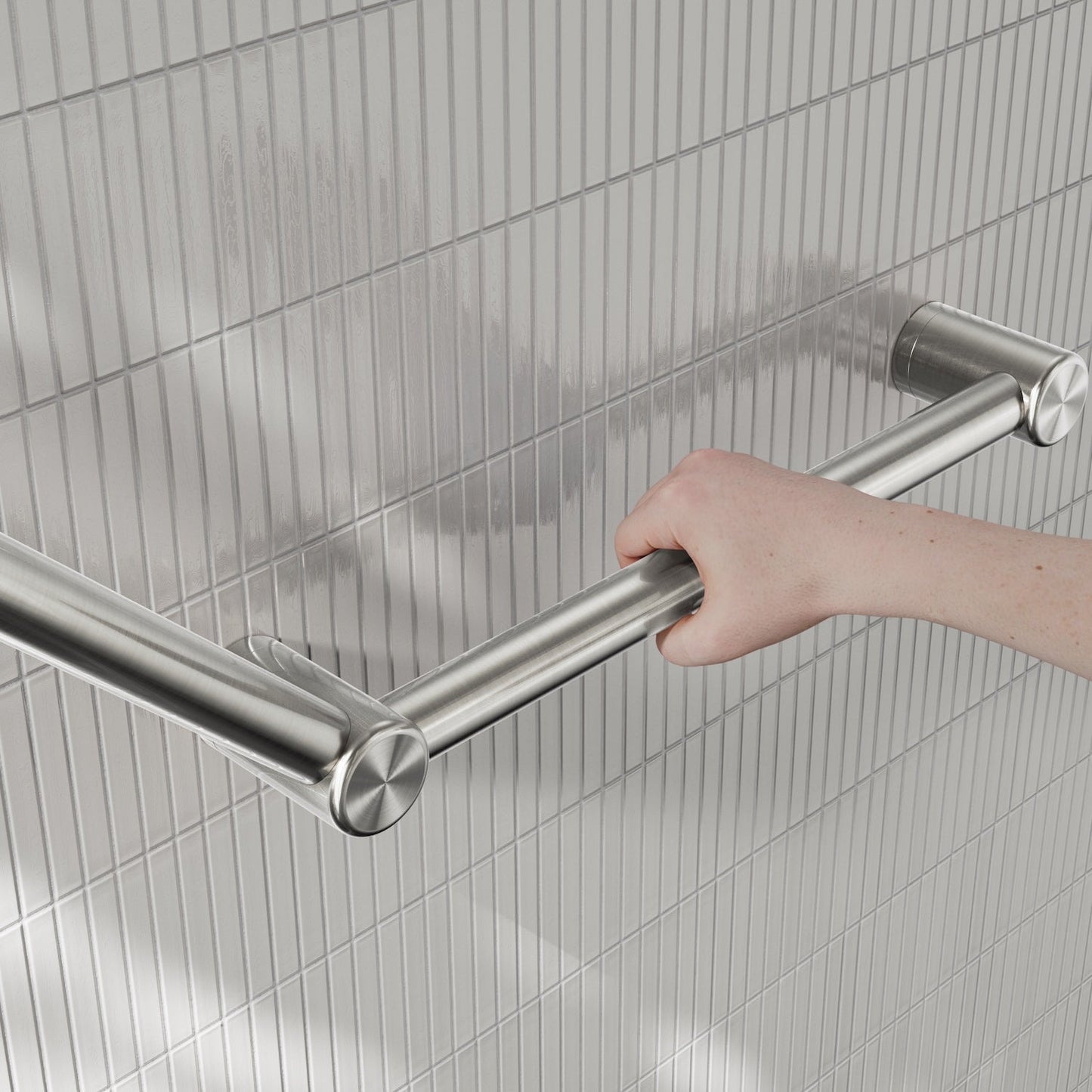 Nero Mecca Care 32mm Ambulant Toilet Grab Rail 45 Degree 750X450mm
