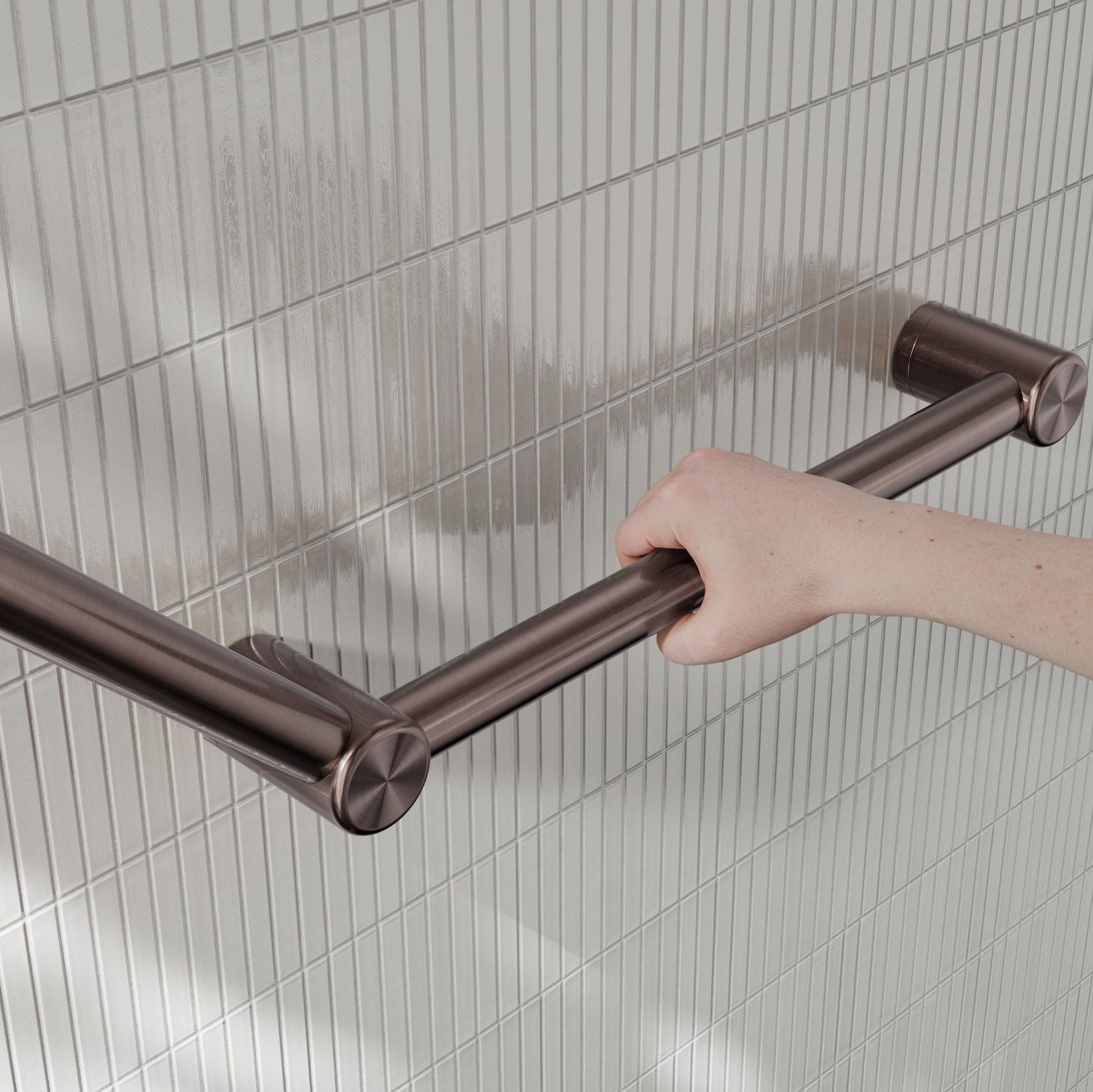 Nero Mecca Care 32mm Ambulant Toilet Grab Rail 45 Degree 750X450mm