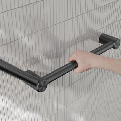 Nero Mecca Care 32mm Ambulant Toilet Grab Rail 45 Degree 750X450mm Gun Metal