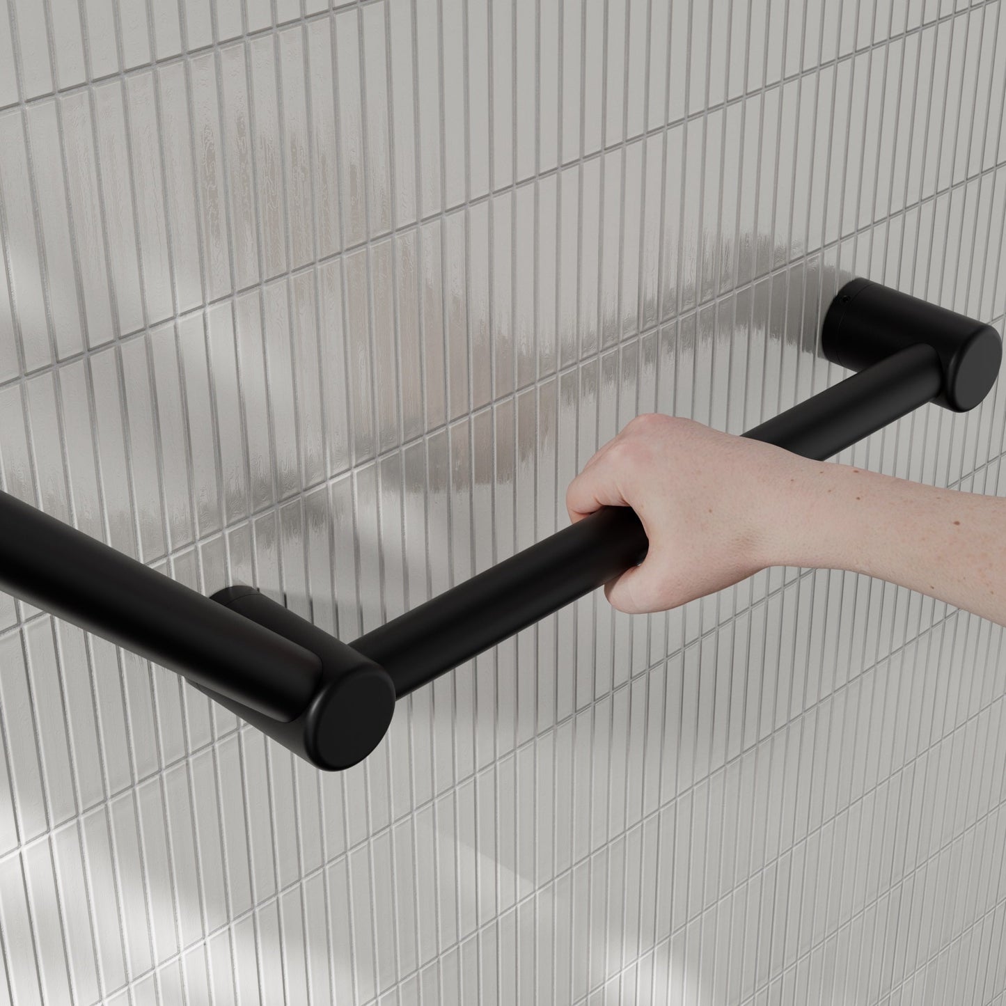 Nero Mecca Care 32mm Ambulant Toilet Grab Rail 45 Degree 750X450mm