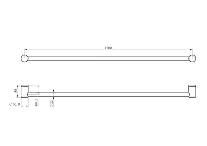 Nero Mecca Care 32mm Grab Rail 1200mm