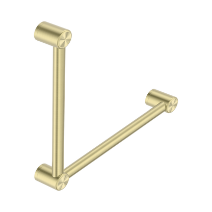 Mecca Care 32mm Ambulant Toilet Grab Rail 90 Degree 450X450mm Brushed Gold