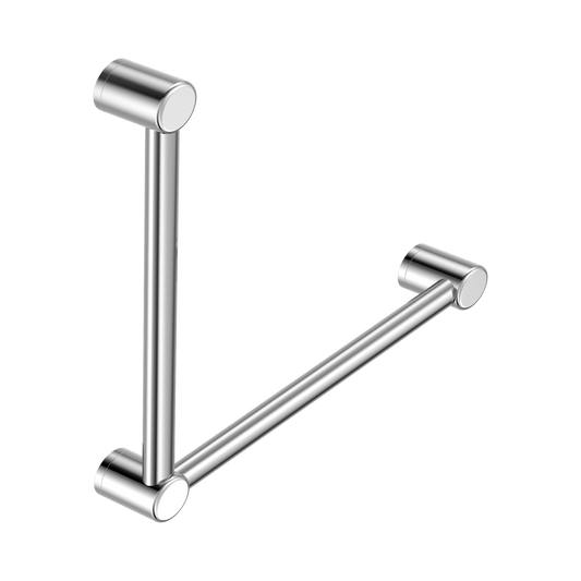 Mecca Care 32mm Ambulant Toilet Grab Rail 90 Degree 450X450mm Chrome