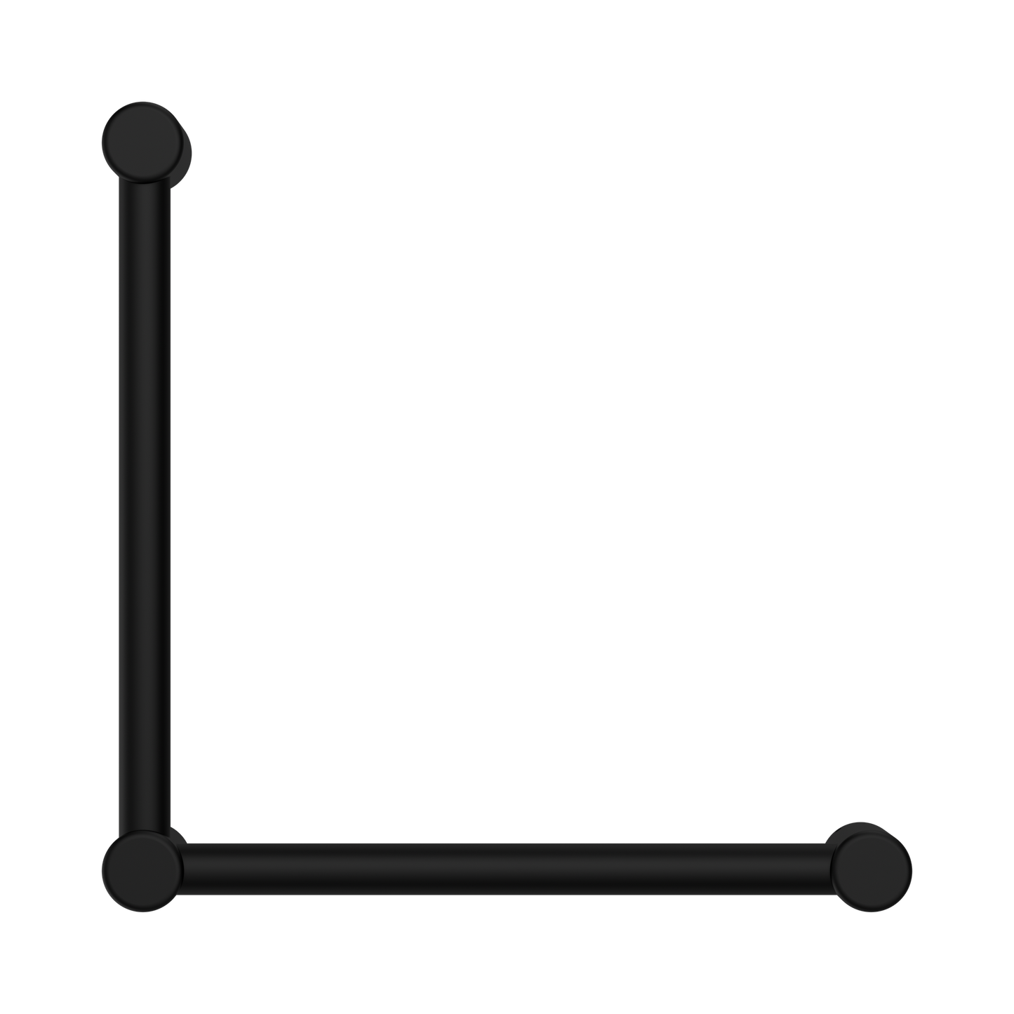 Mecca Care 32mm Ambulant Toilet Grab Rail 90 Degree 450X450mm Matte Black