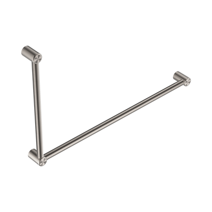 Mecca Care 32mm DDA Accessible Toilet Grab Rail Set 90 Degree 600X1000mm Brushed Nickel