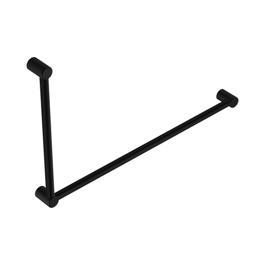 Mecca Care 32mm DDA Accessible Toilet Grab Rail Set 90 Degree 600X1000mm Matte Black
