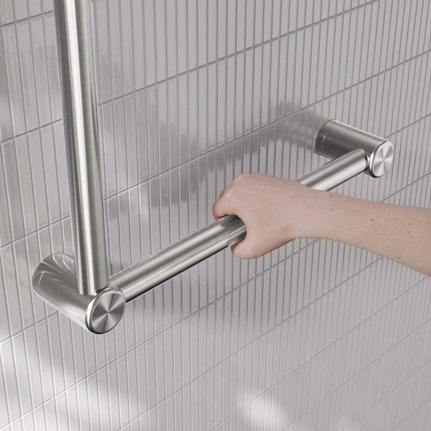 Nero Mecca Care 32mm Ambulant Toilet Grab Rail 90 Degree 450X450mm