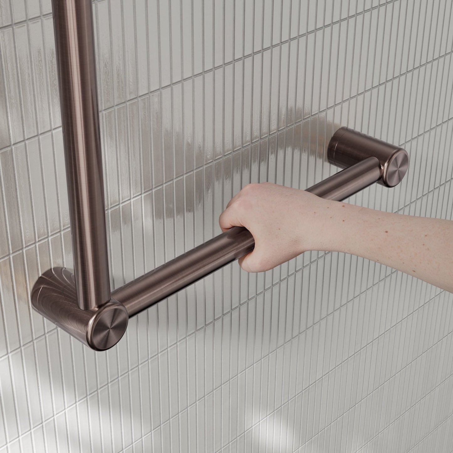 Nero Mecca Care 32mm Ambulant Toilet Grab Rail 90 Degree 450X450mm