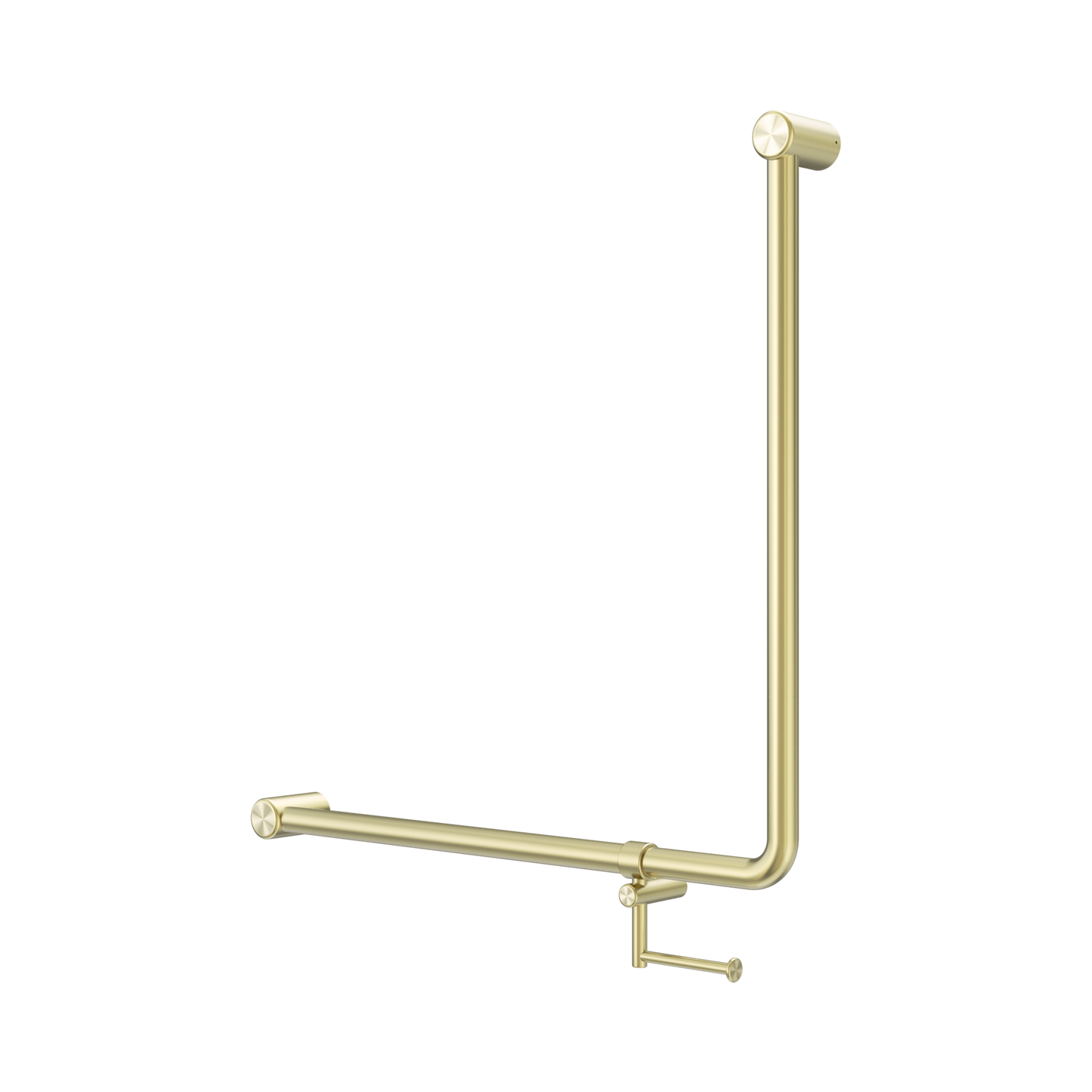 Mecca Care 32mm 90 Degree NZ4121 Accessible Toilet Grab Rail 750X750mm With Toilet Roll Holder