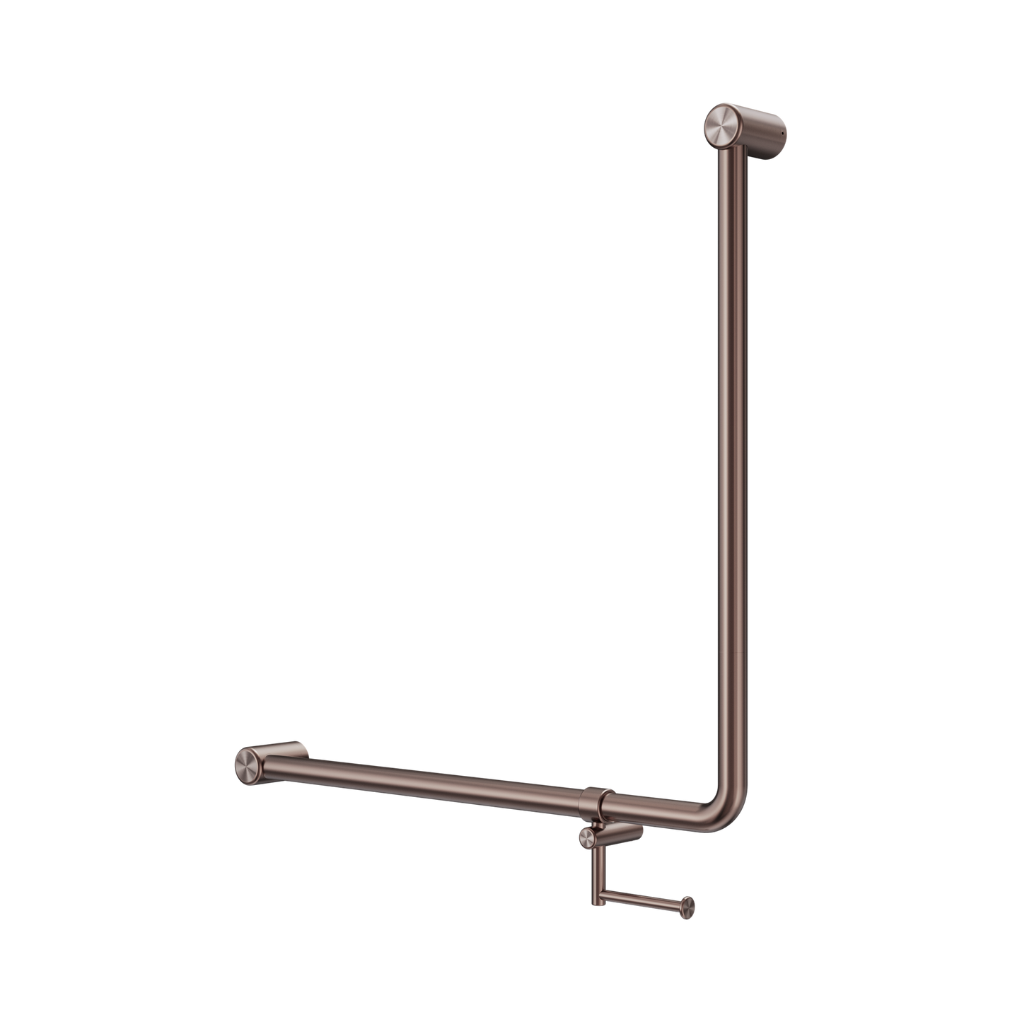 Mecca Care 32mm 90 Degree NZ4121 Accessible Toilet Grab Rail 750X750mm With Toilet Roll Holder