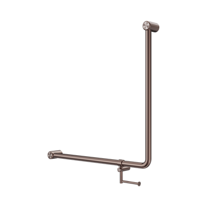 Mecca Care 32mm 90 Degree NZ4121 Accessible Toilet Grab Rail 750X750mm With Toilet Roll Holder