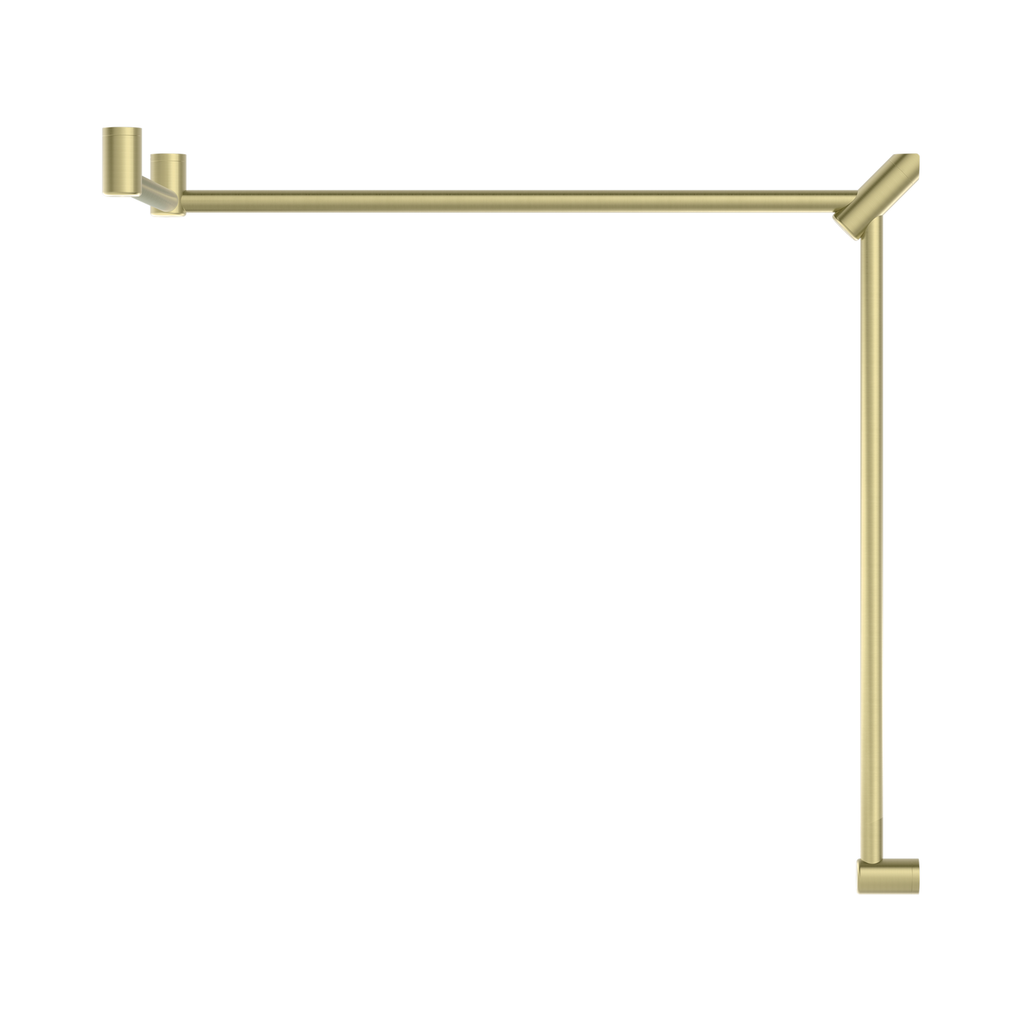 Mecca Care 32mm DDA Accessible Toilet Grab Rail Set 90 Degree Continuous 600X1065X1025mm Brushed Gold
