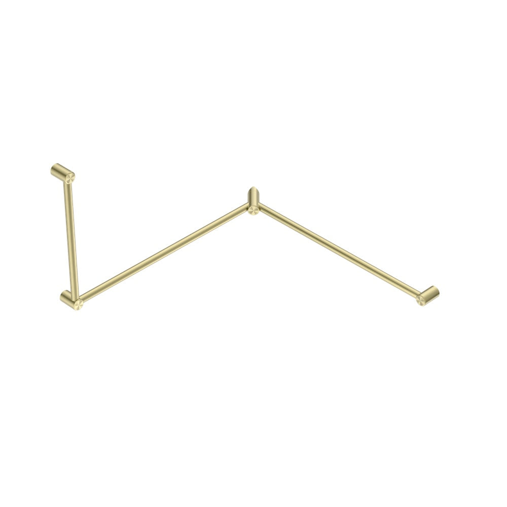 Nero Mecca Care 32mm DDA Toilet Grab Rail Set 90 Degree Continuous 600X1065X1025mm Brushed