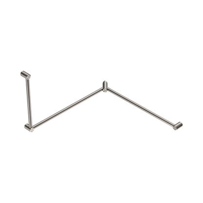 Mecca Care 32mm DDA Accessible Toilet Grab Rail Set 90 Degree Continuous 600X1065X1025mm Brushed Nickel