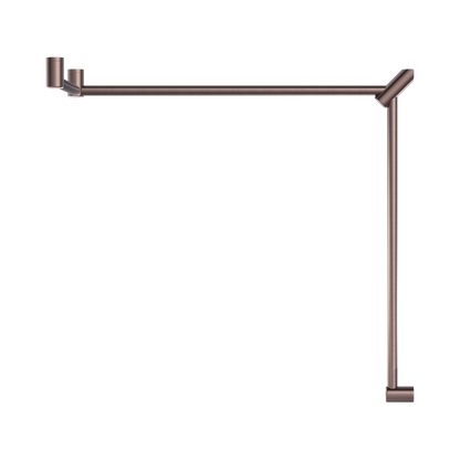Mecca Care 32mm DDA Accessible Toilet Grab Rail Set 90 Degree Continuous 600X1065X1025mm Brushed Bronze