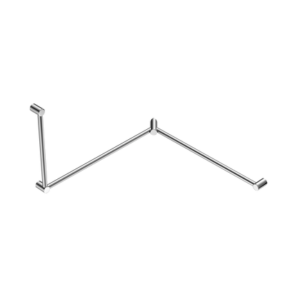Mecca Care 32mm DDA Accessible Toilet Grab Rail Set 90 Degree Continuous 600X1065X1025mm Chrome