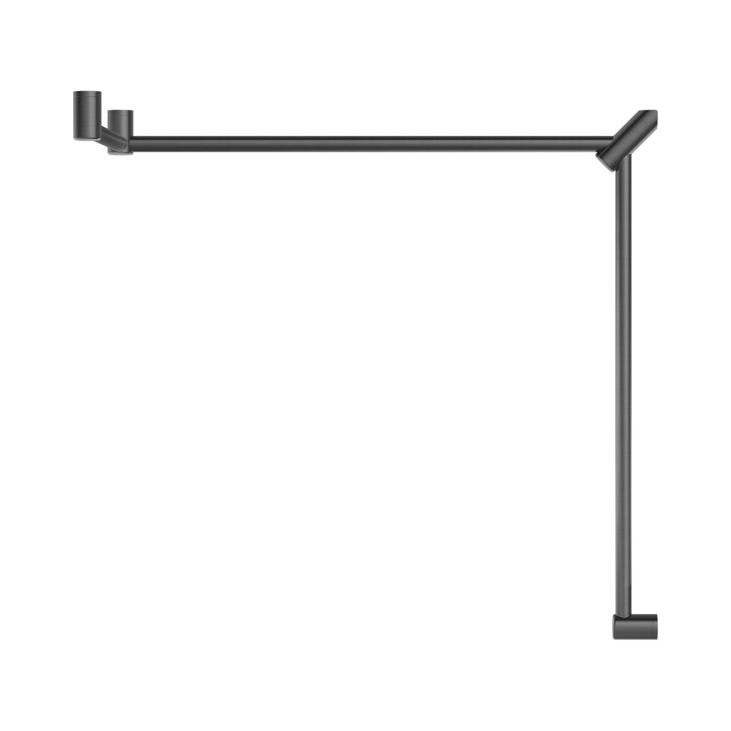 Mecca Care 32mm DDA Accessible Toilet Grab Rail Set 90 Degree Continuous 600X1065X1025mm Gun Metal