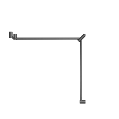 Nero Mecca Care 32mm DDA Toilet Grab Rail Set 90 Degree Continuous 600X1065X1025mm Gun Metal