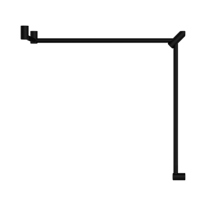 Mecca Care 32mm DDA Accessible Toilet Grab Rail Set 90 Degree Continuous 600X1065X1025mm Matte Black
