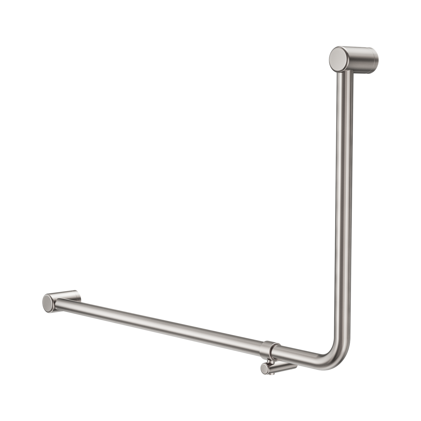 Mecca Care 32mm DDA Accessible Toilet 90 Degree Bent Tube Grab Rail 600X1000mm Brushed Nickel