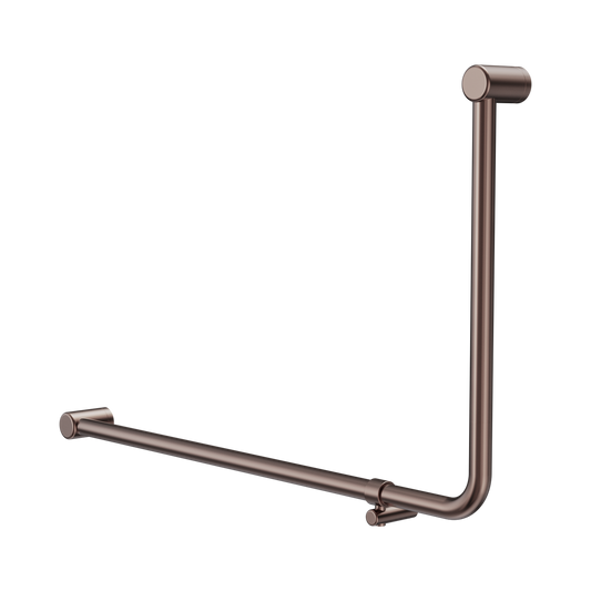 Mecca Care 32mm DDA Accessible Toilet 90 Degree Bent Tube Grab Rail 600X1000mm Brushed Bronze