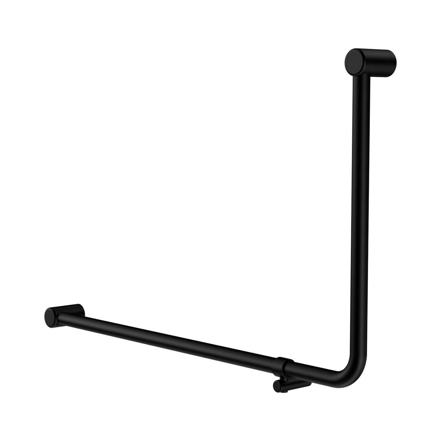 Mecca Care 32mm DDA Accessible Toilet 90 Degree Bent Tube Grab Rail 600X1000mm Matte Black