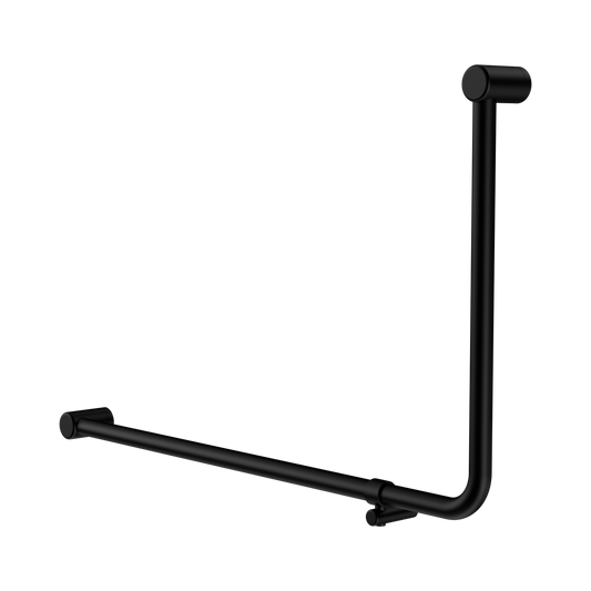 Mecca Care 32mm DDA Accessible Toilet 90 Degree Bent Tube Grab Rail 600X1000mm Matte Black