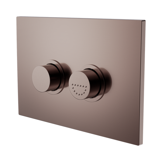 Mecca Care Raised Disabled Care Pneumatic Flush Buttons Plate DDA Accessible Toilet Compliant Brushed Bronze