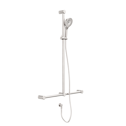 Nero Mecca Care 32mm T Bar Grab Rail And Adjustable Shower Set 1100X750mm
